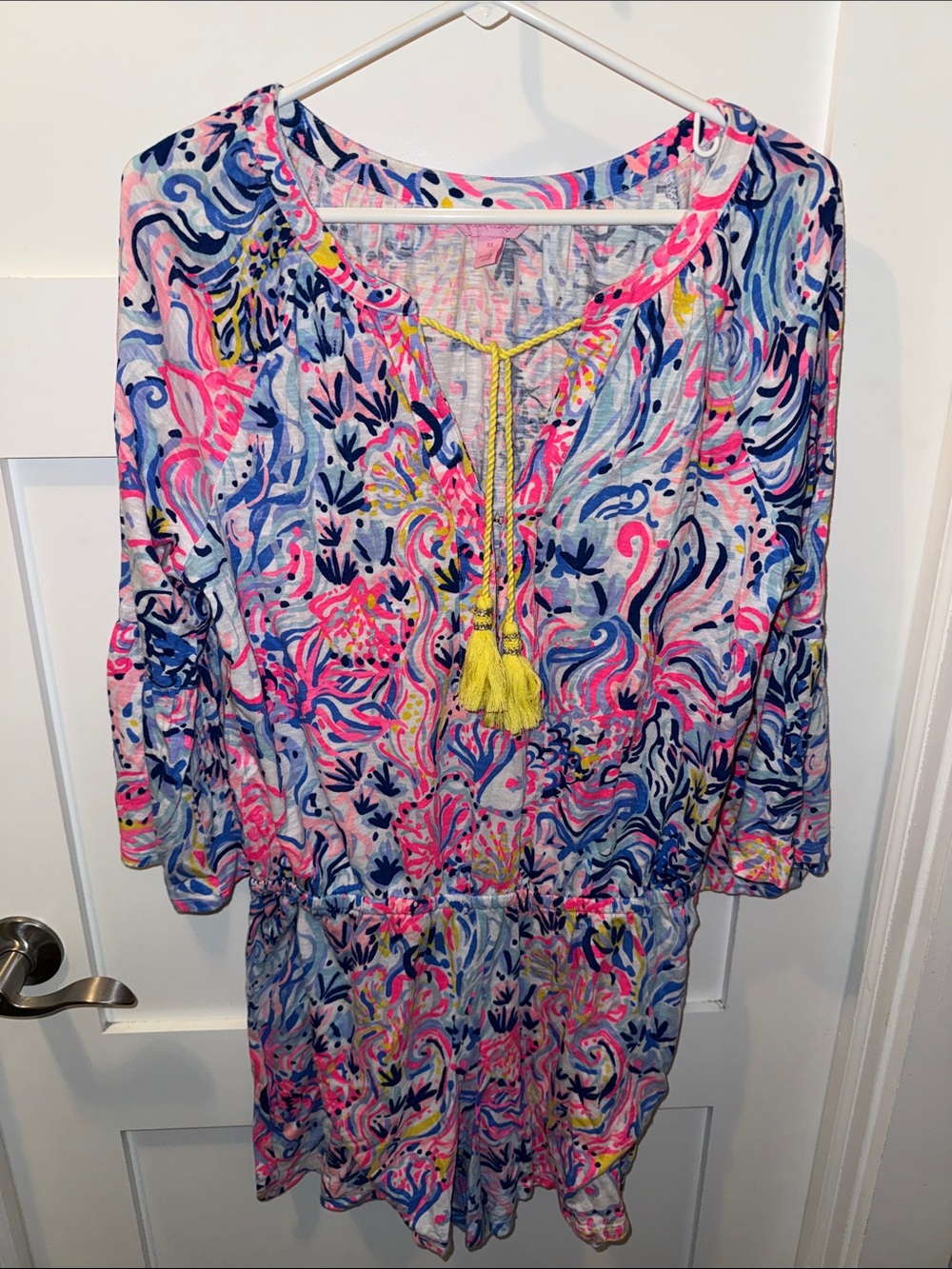Lily Pulitzer Del Lago Romper in the vibrant "So Sofishticated" print size M